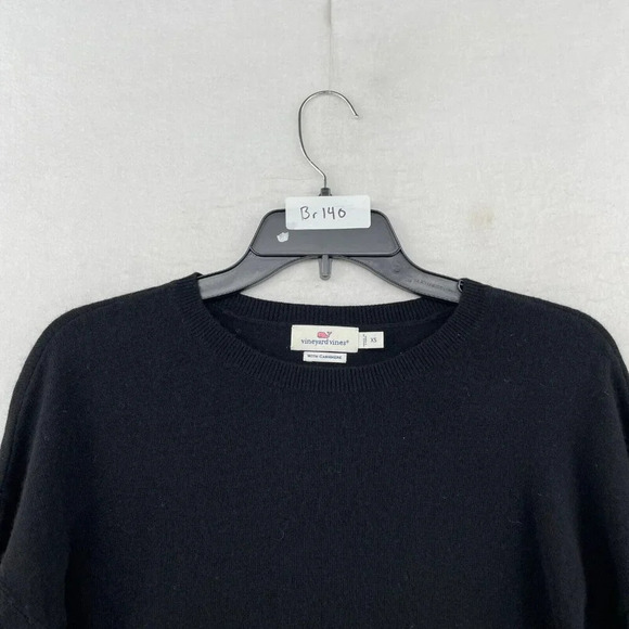 Vineyard Vines Sweater Women's Sz XS Black Knitted Drop Shoulder Sleeve Pullover - Picture 11 of 11